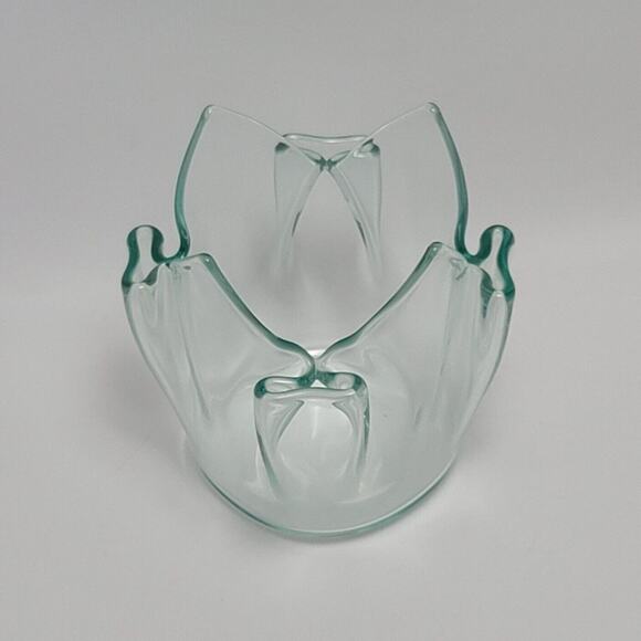 Plexiglass Handkerchief Vase Lucite Acrylic Mid Century Modern Glass Ruffled - Picture 11 of 11